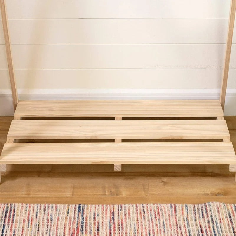 Kids Wardrobes: Clothes Rack For Kids-Natural Pine