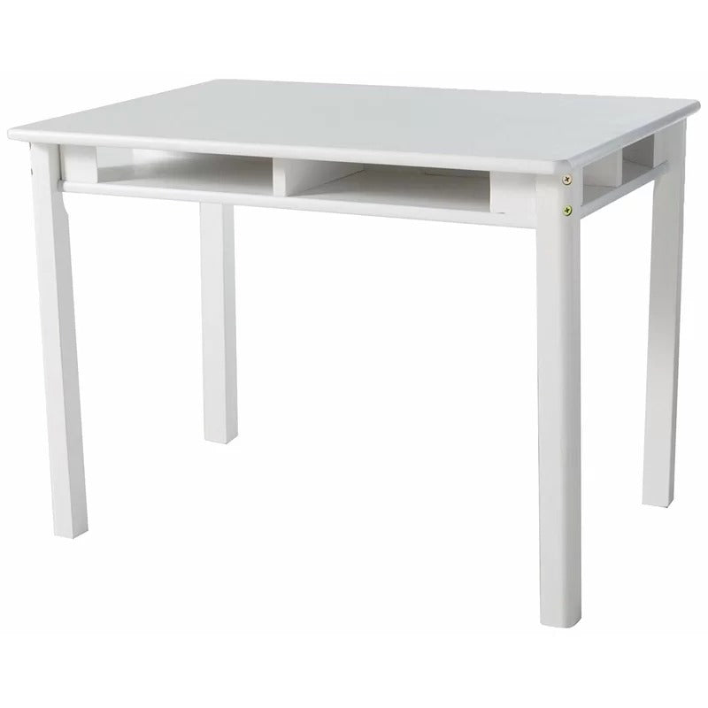 Kids Writing Table: 3 Piece Solid Wood Rectangular Play / Activity Table and Chair Set