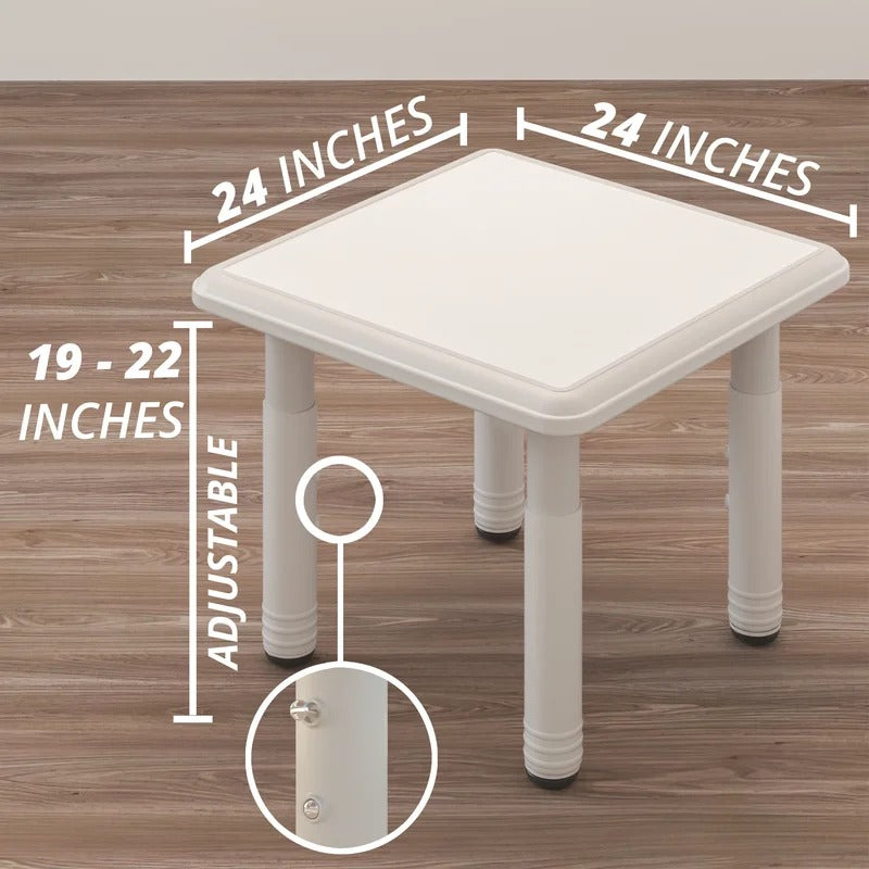 Kids Writing Table: Kids 2 Piece Square Interactive Table and Chair Set