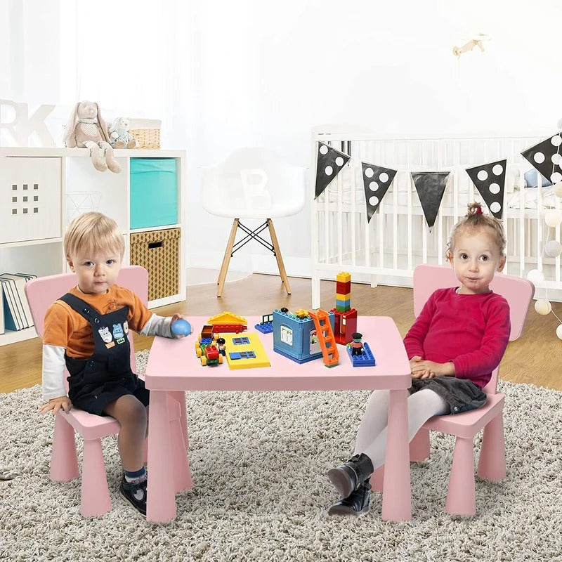 Kids Writing Table: Kids 3 Piece Rectangular Play / Activity Table and Chair Set