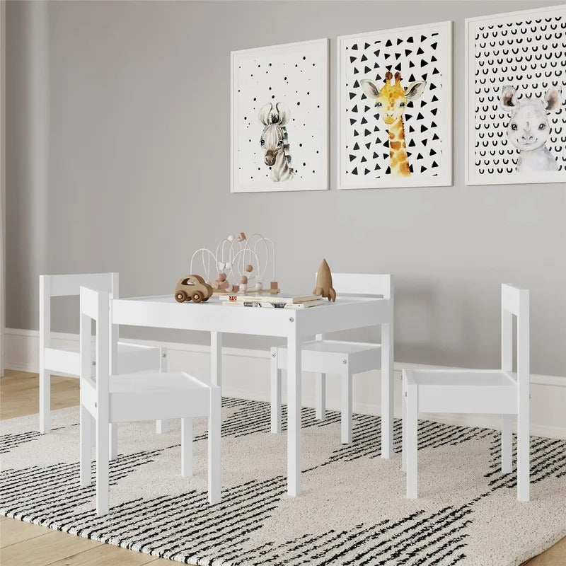 Kids Writing Table: Kids 5 Piece Rectangular Play / Activity Table and Cha