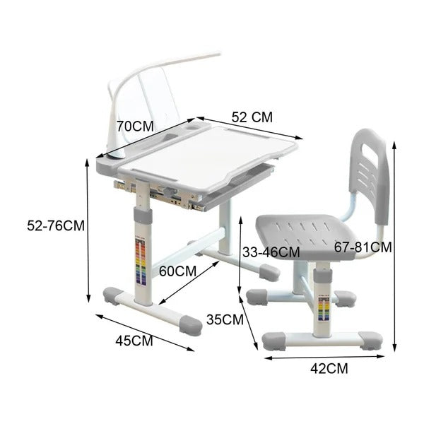 Kids Writing Table: Kids Rectangular Arts And Crafts Table and Chair Set