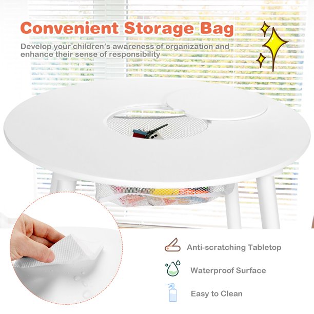 Kids Writing Table: Kids Round Play / Activity Table and Chair Set