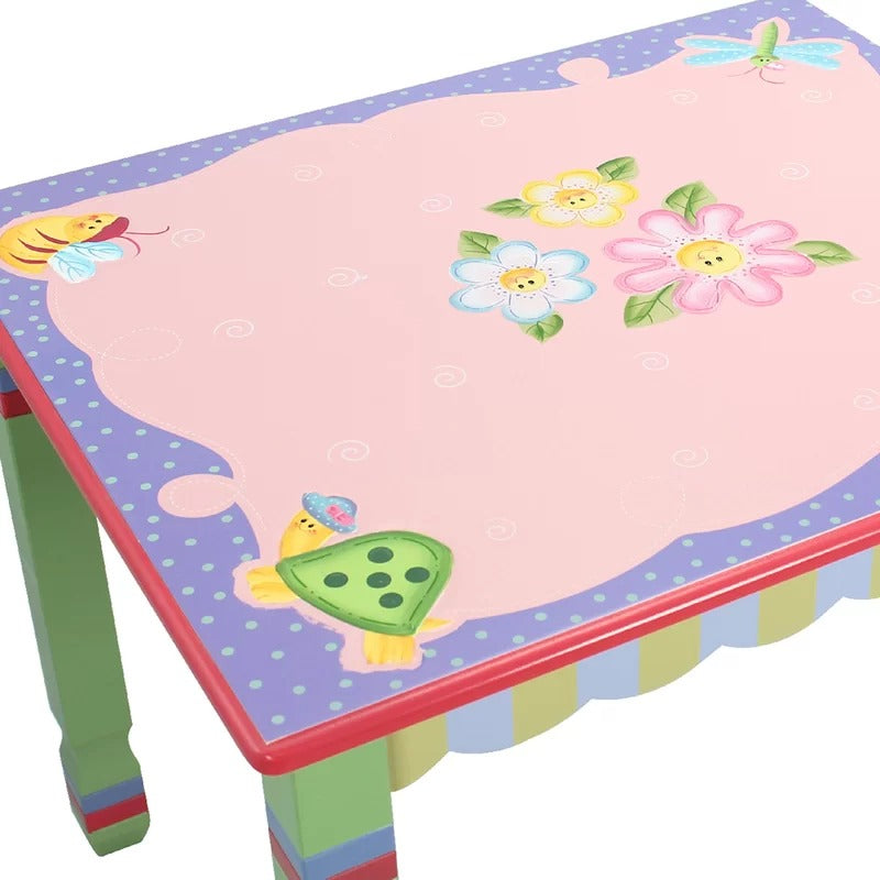 Kids Writing Table: Magic Garden Kids Rectangular Play / Activity Table