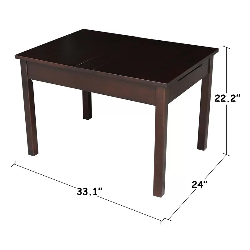 Kids Writing Table: Solid Wood Rectangular Play / Activity Table