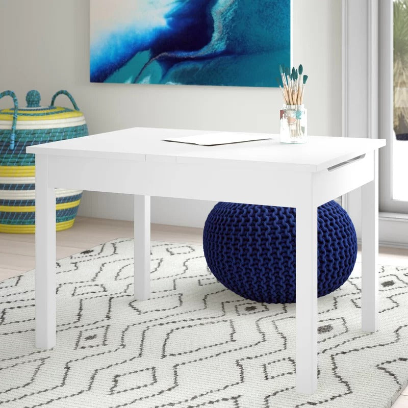 Kids Writing Table: Solid Wood Rectangular Play / Activity Table