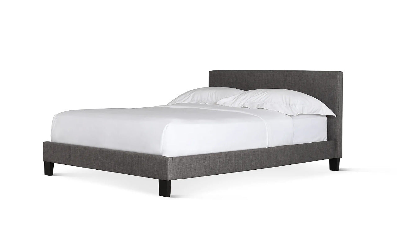 King Size Bed:Berlin Style Grey Fabric Double Bed