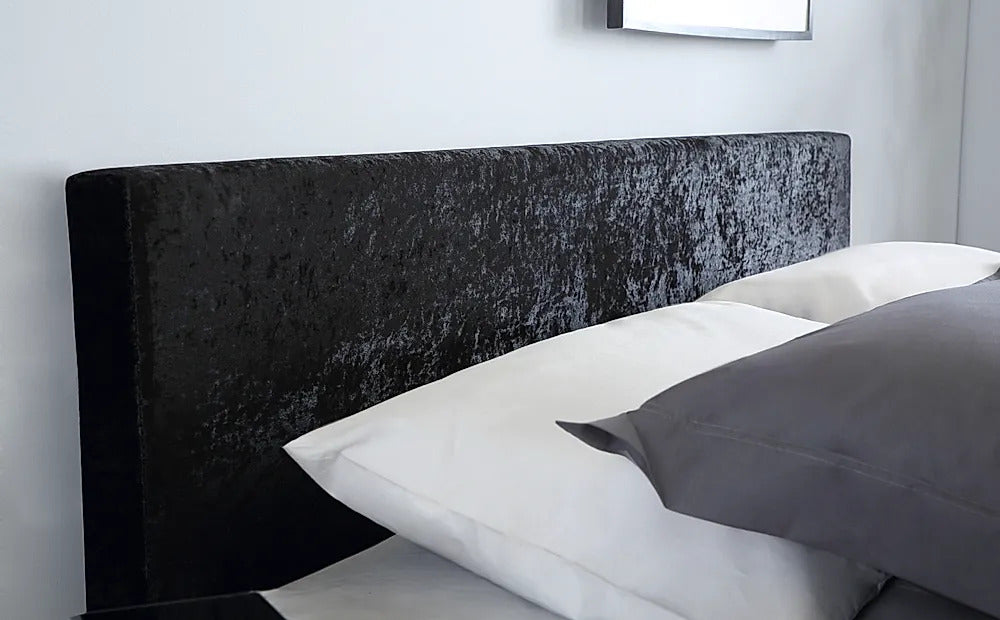 King Size Bed: Black Crushed Velvet King Size Double Bed