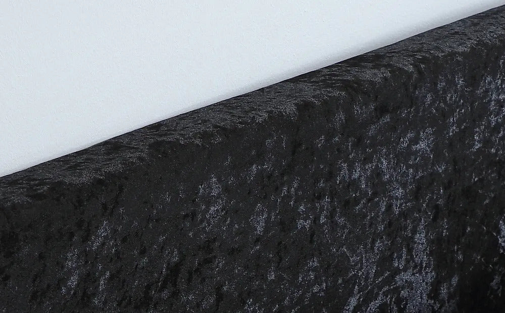 King Size Bed: Black Crushed Velvet King Size Double Bed
