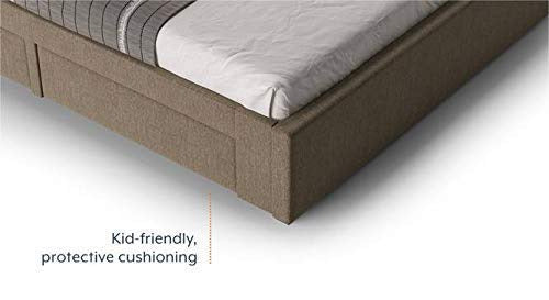 King Size Bed: Brown Upholstered Storage Divan Bed