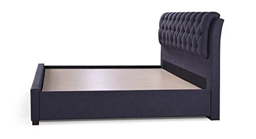 King Size Bed: Charcoal Grey Upholstered Storage Bed