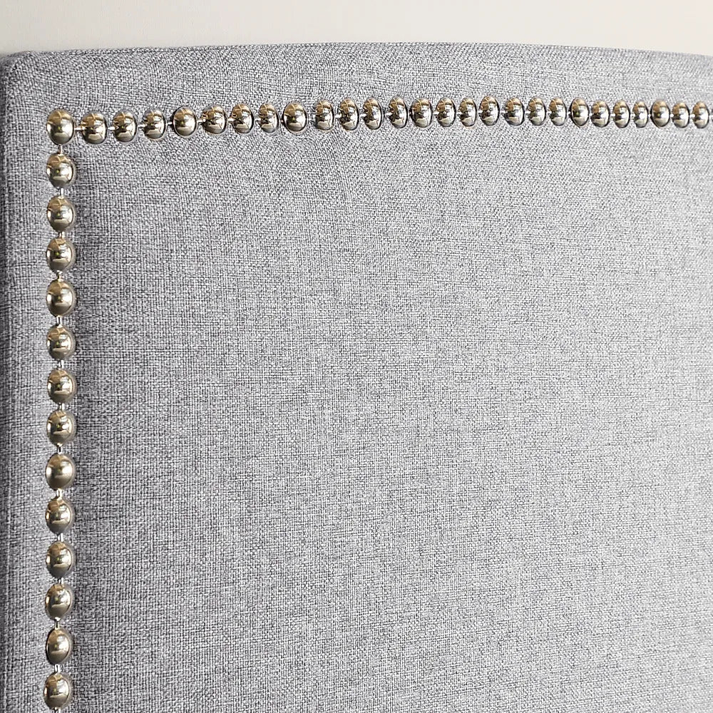 King Size Bed: Grey Fabric King Size Double Bed