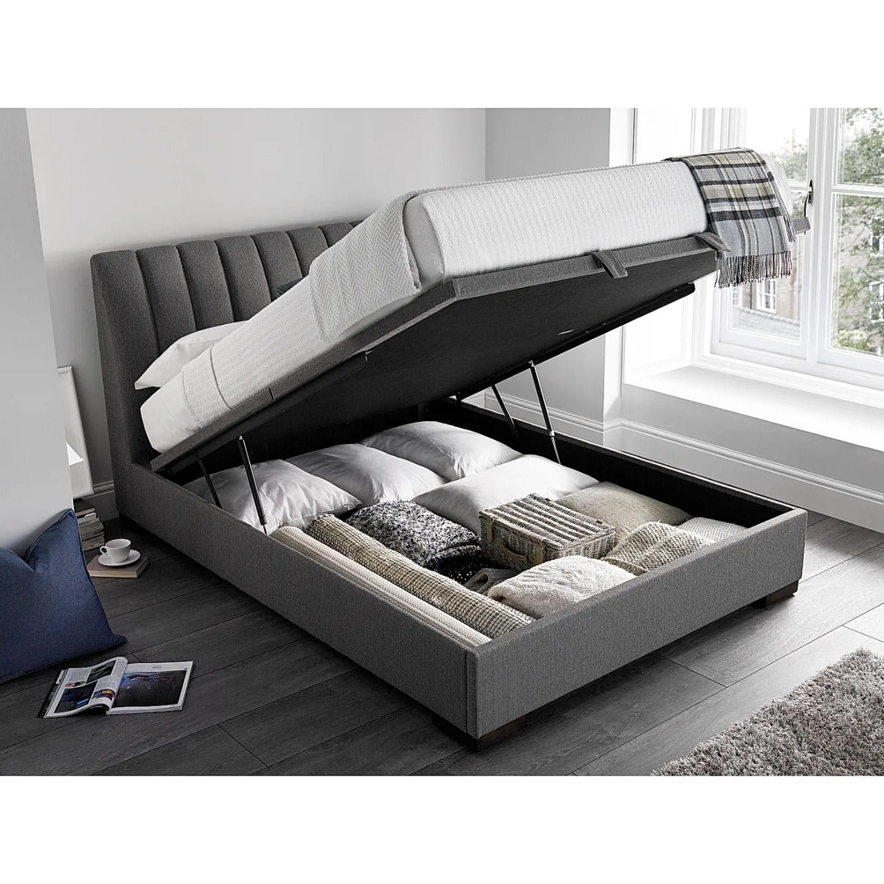 King Size Bed: Grey King Size Double Bed