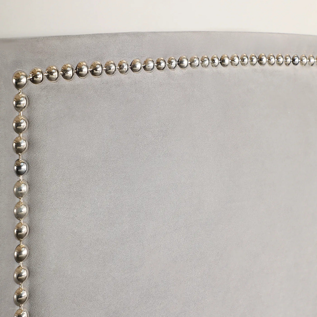 King Size Bed: Grey Velvet King Size Double Bed