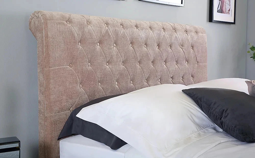 King Size Bed: Charcoal Fabric King Size Double Bed
