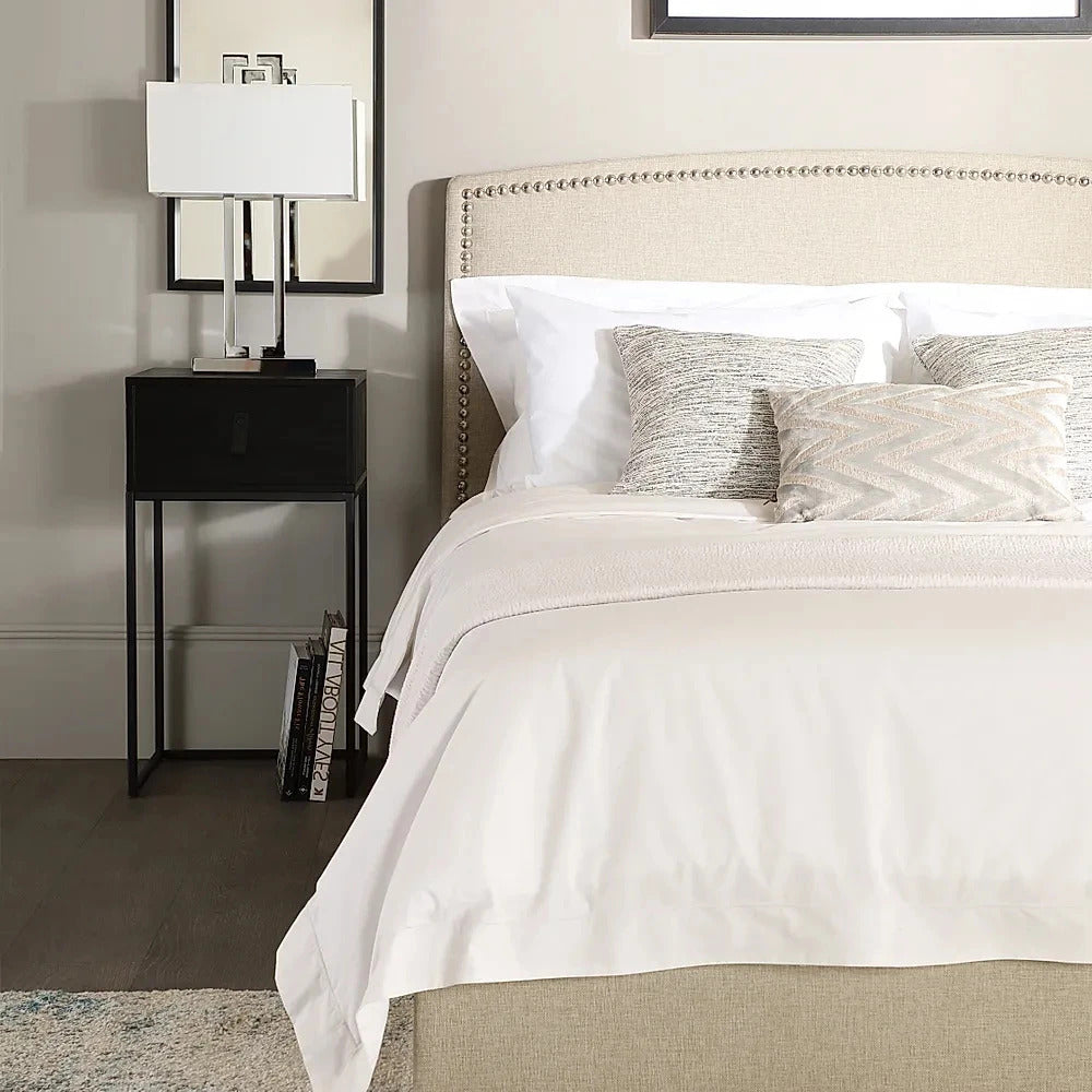 King Size Bed: Grey Fabric King Size Double Bed