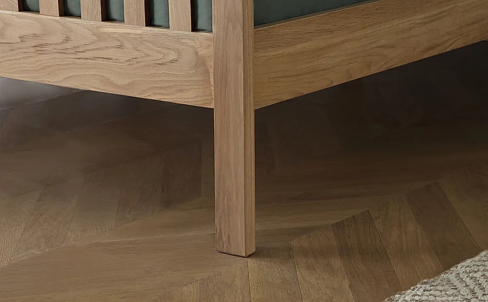 King Size Bed: Solid Oak Wooden King Size Double Bed