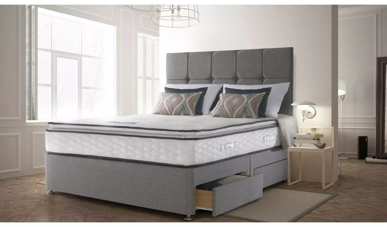 King Size: Grey Pillowtop King Size Bed