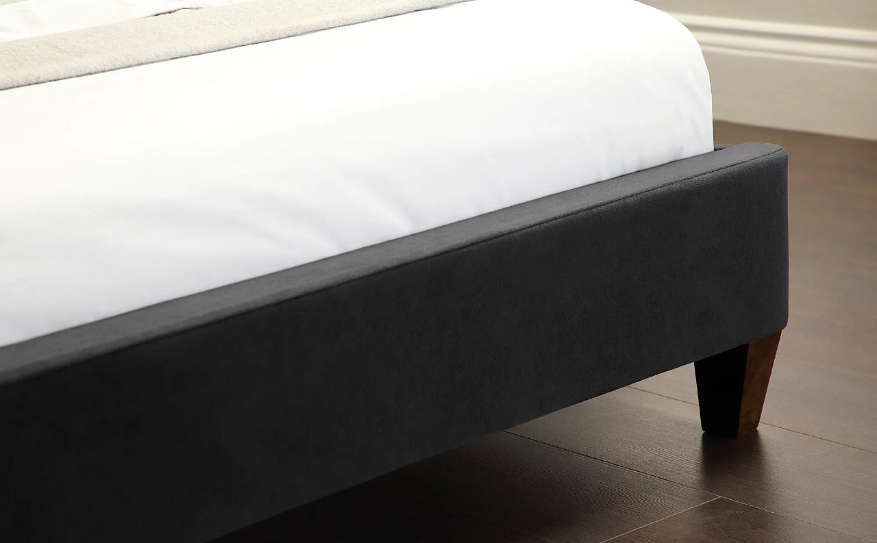 King Size: Peyton Black Velvet King Size Double Bed