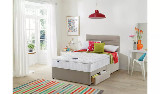 King Size: Sandstone 2 Drawer King Size Divan Bed