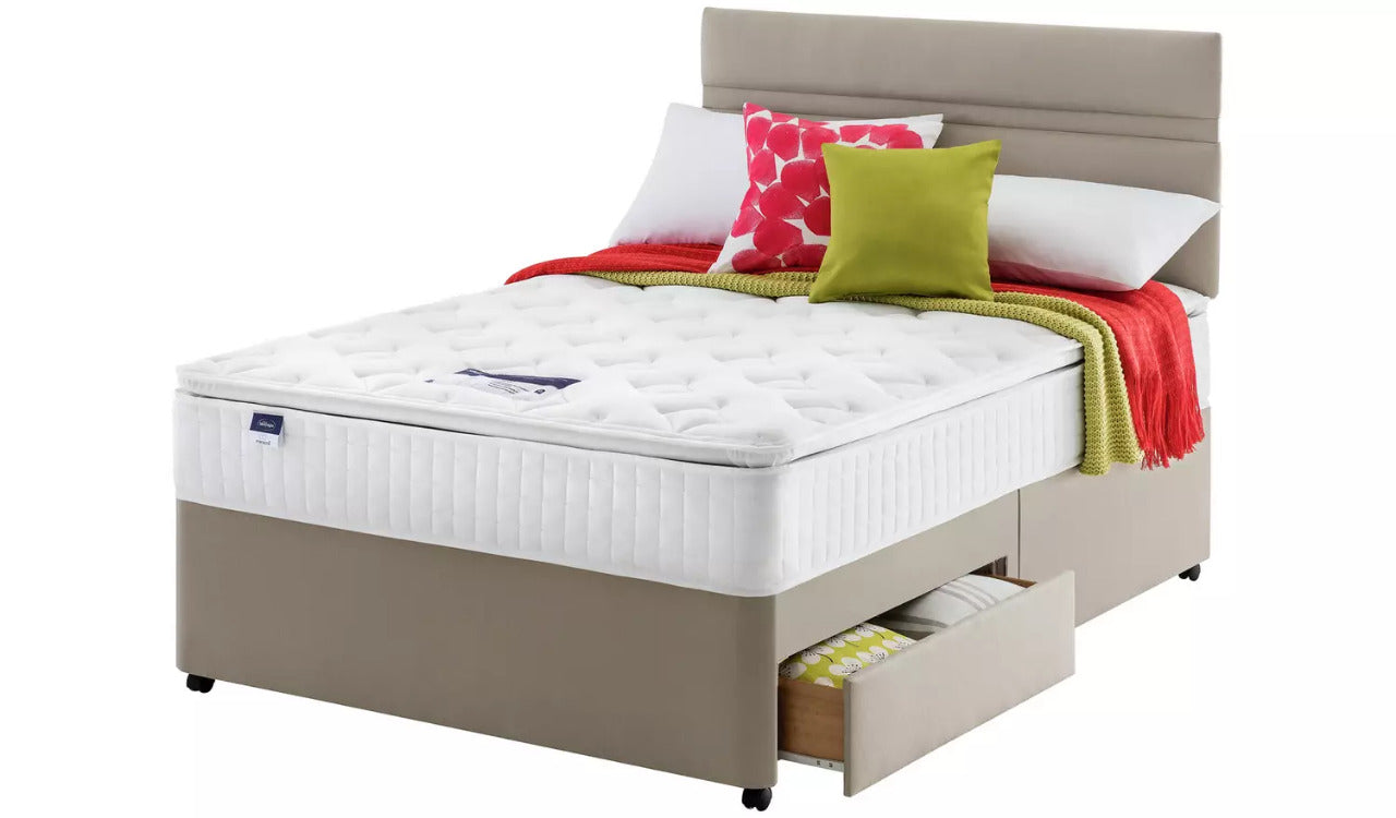 King Size: Sandstone 2 Drawer King Size Divan Bed