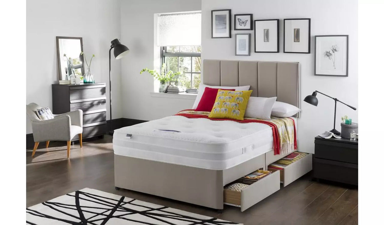 King Size: Sandstone 4 Drawer King Size Divan Bed