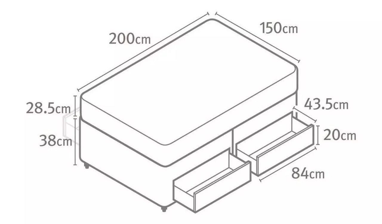 King Size: Sandstone 4 Drawer King Size Divan Bed