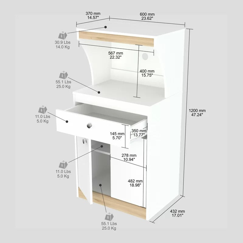 Kitchen Cabinet: 47" Kitchen Storage Pantry