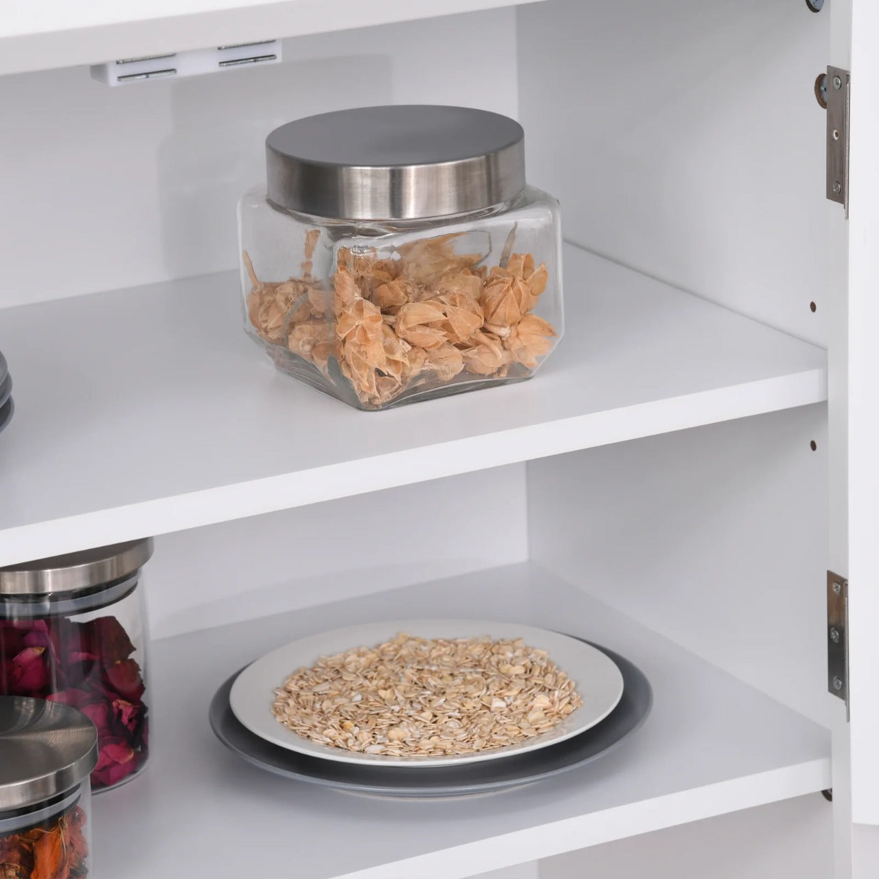 Kitchen Cupboard : DEN 63" Kitchen Cabinet And Pantry