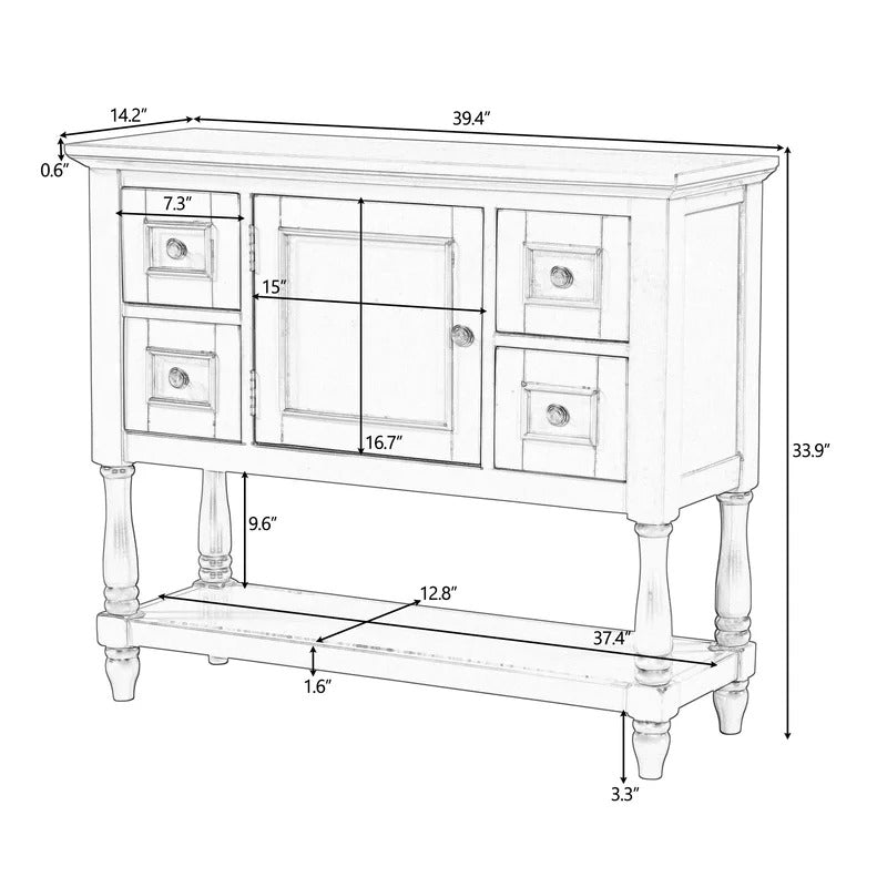 Kitchen Cabinet: Modern 34" Kitchen Hutch