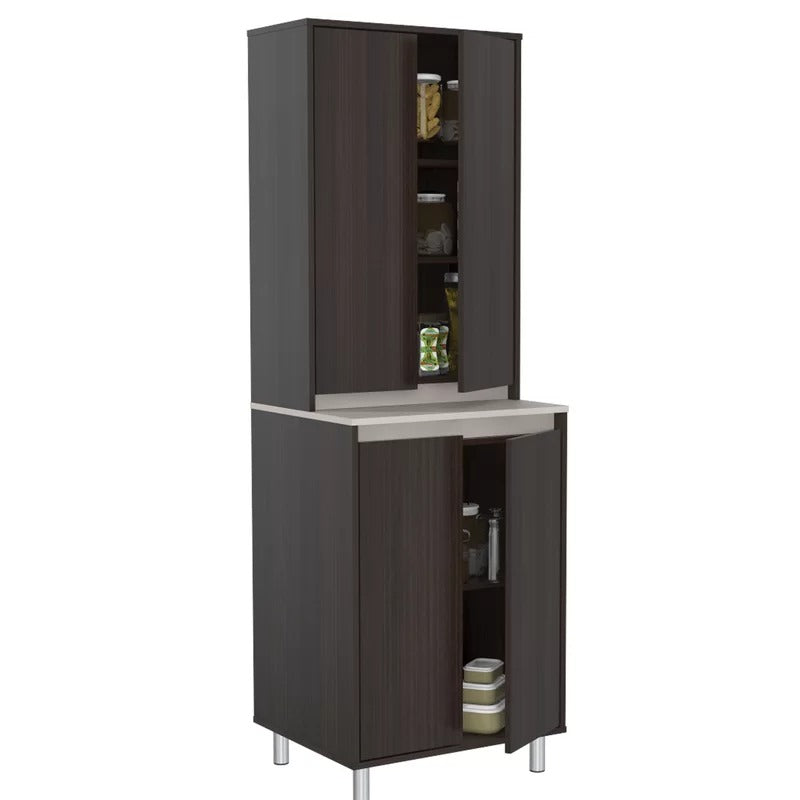 Kitchen Cupboard: 4-Door 71" Kitchen Pantry And Cabinet