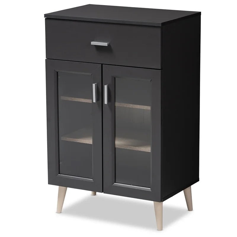 Kitchen Cupboard: Oak Brown Finished Kitchen Cabinet
