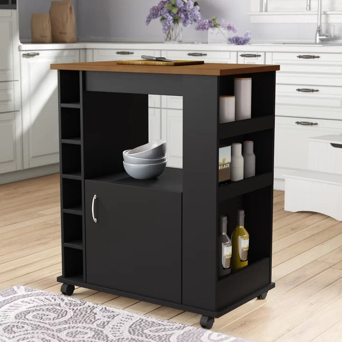 Kitchen Island: 29.6'' Wide Rolling Kitchen Island Table