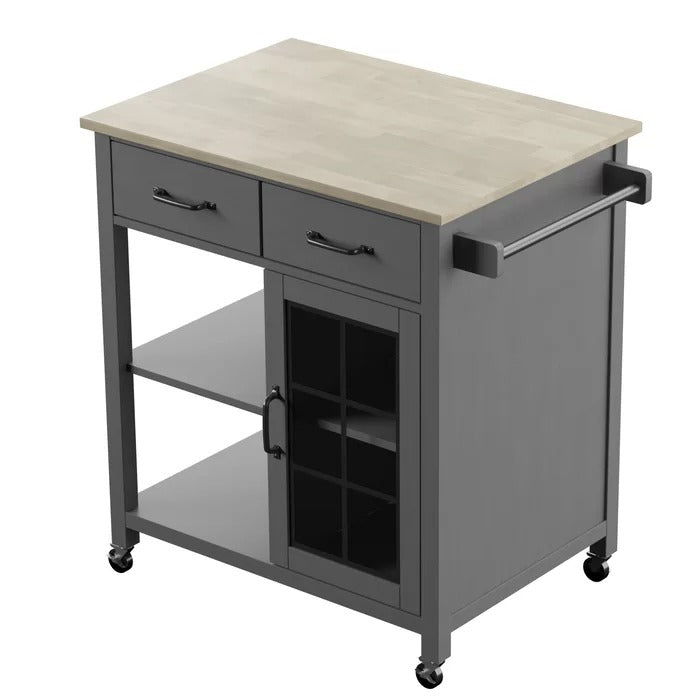 Kitchen Island: 32'' Wide Rolling Kitchen Island Table