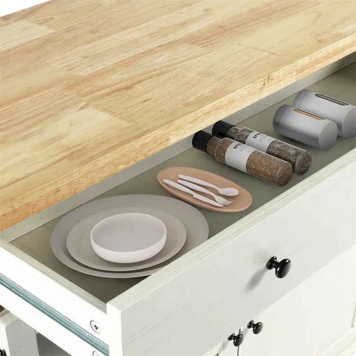 Kitchen Island: 37.4'' Wide Rolling Kitchen Island Table