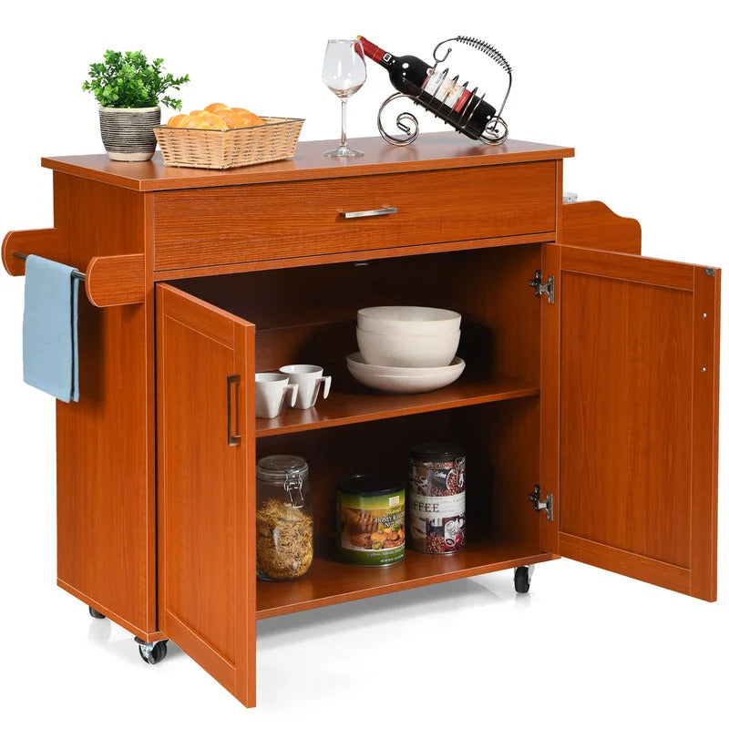 Kitchen Island: 45.5'' Kitchen Island with Locking Wheels