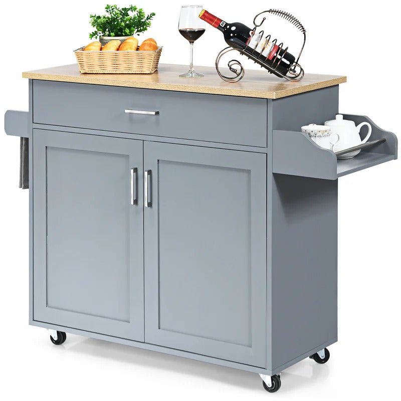 Kitchen Island: 45.5'' Kitchen Island with Locking Wheels