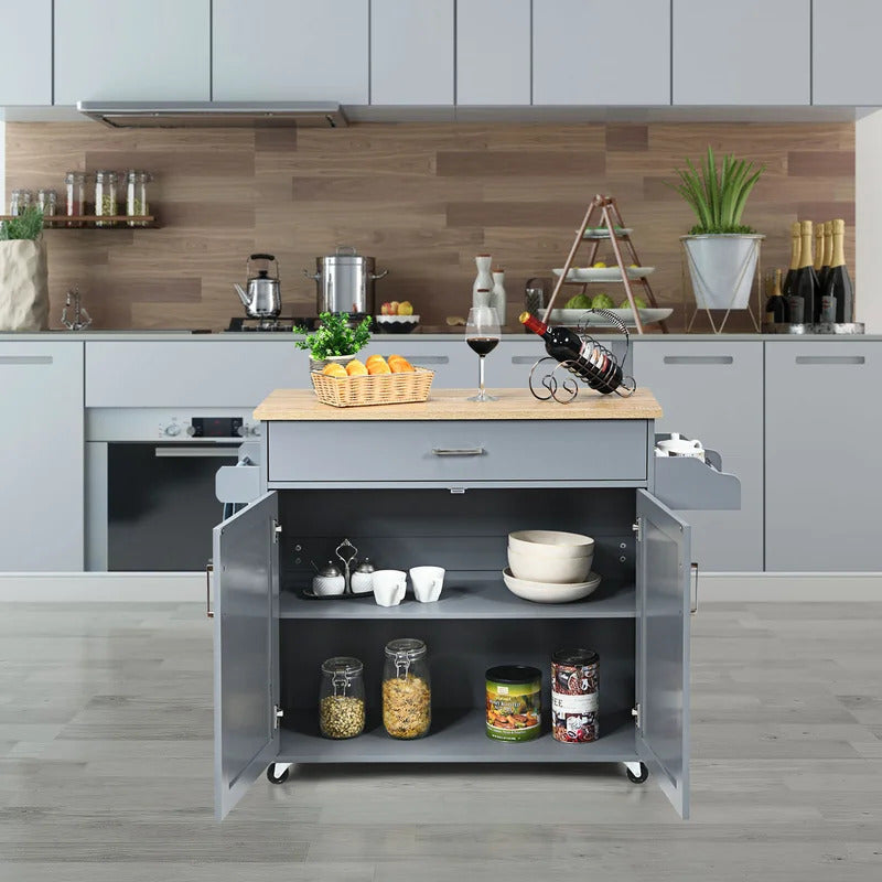 Kitchen Island: 45.5'' Kitchen Island with Locking Wheels