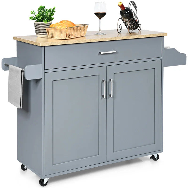 Kitchen Island: 45.5'' Kitchen Island with Locking Wheels