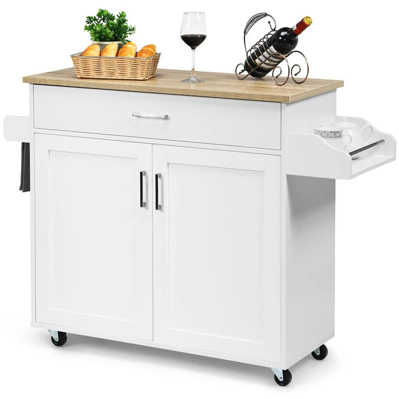 Kitchen Island: 45.5'' Kitchen Island with Locking Wheels