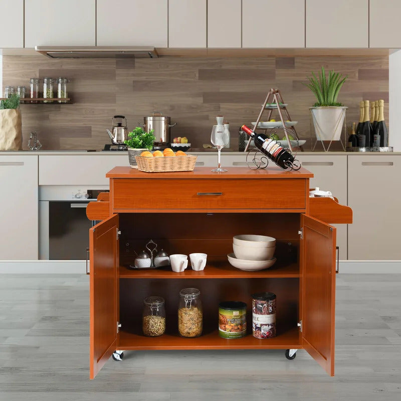 Kitchen Island: 45.5'' Kitchen Island with Locking Wheels