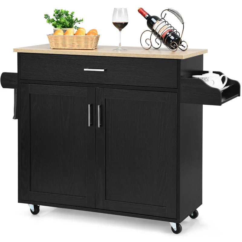 Kitchen Island: 45.5'' Kitchen Island with Locking Wheels