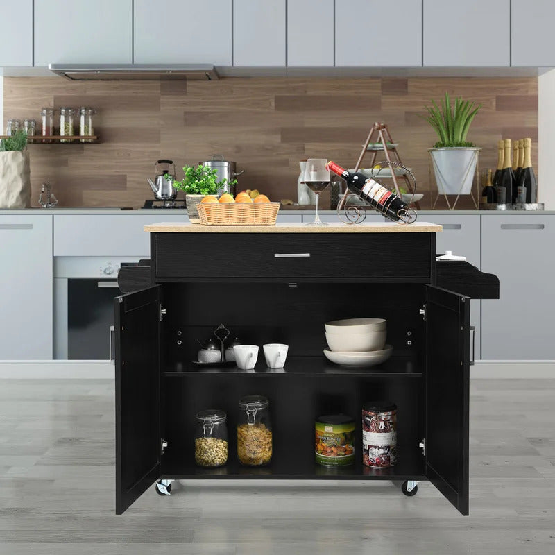 Kitchen Island: 45.5'' Kitchen Island with Locking Wheels