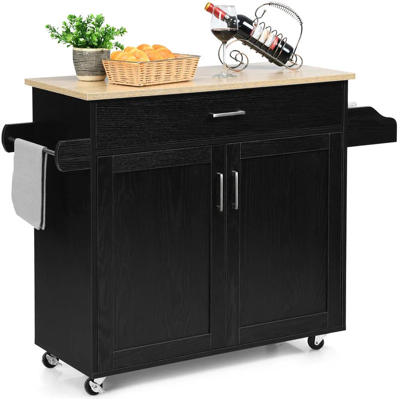 Kitchen Island: 45.5'' Kitchen Island with Locking Wheels