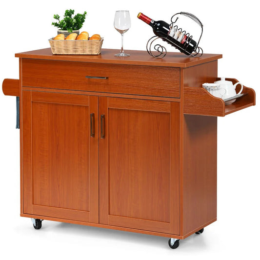 Kitchen Island: 45.5'' Kitchen Island with Locking Wheels