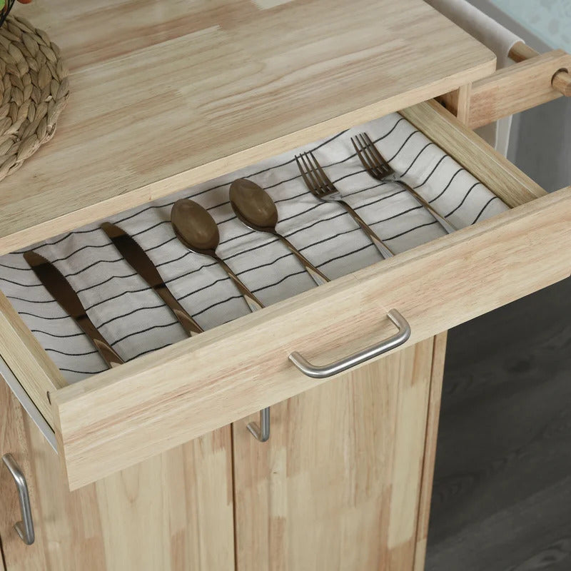 Kitchen Island: 50.75'' Kitchen Island with Locking Wheels