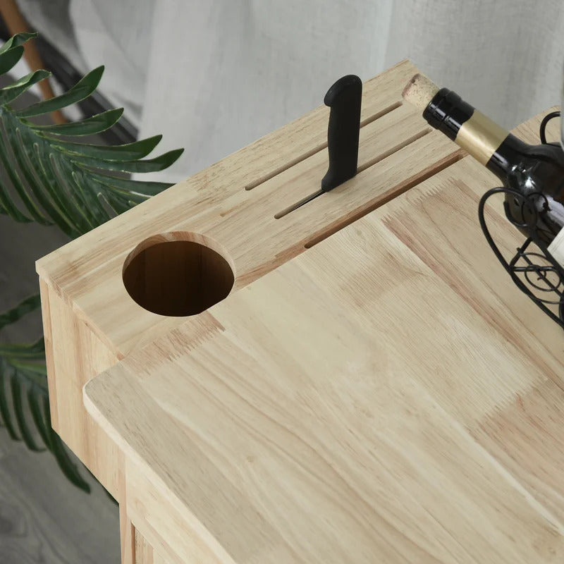 Kitchen Island: 50.75'' Kitchen Island with Locking Wheels