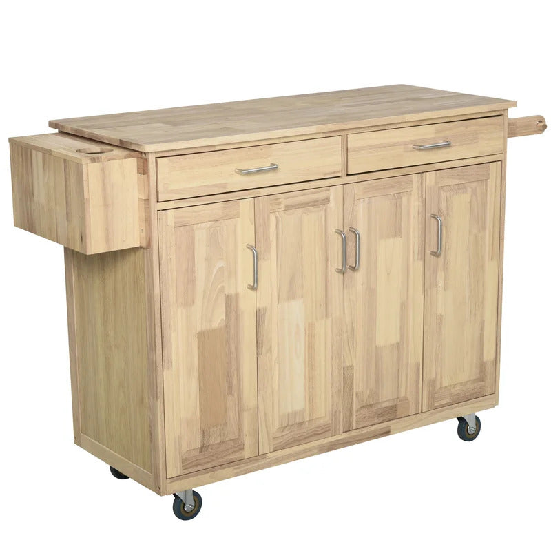 Kitchen Island: 50.75'' Kitchen Island with Locking Wheels