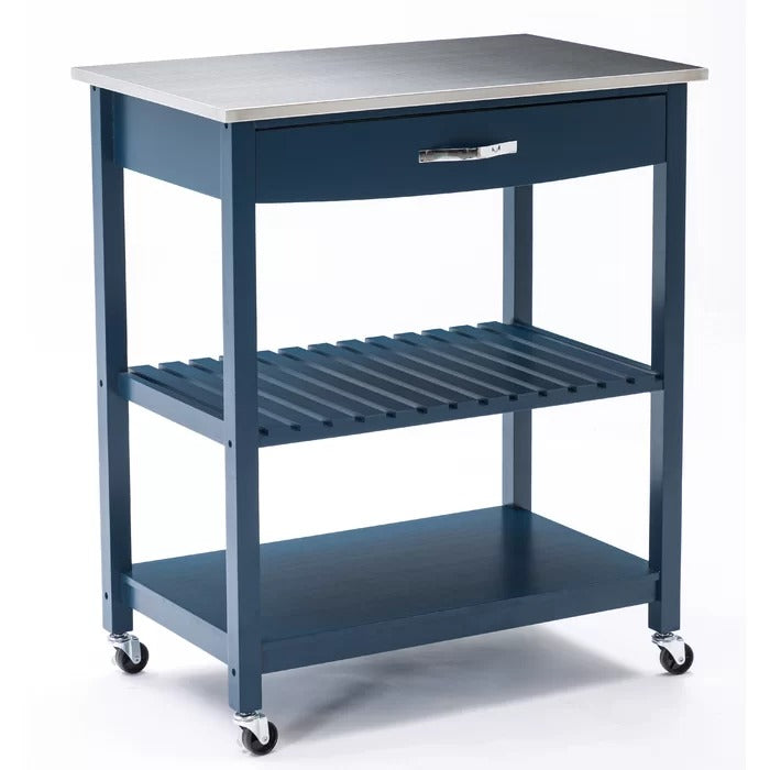 Kitchen Island Table: 30.5'' Wide Rolling Kitchen Cart with Stainless Steel Top