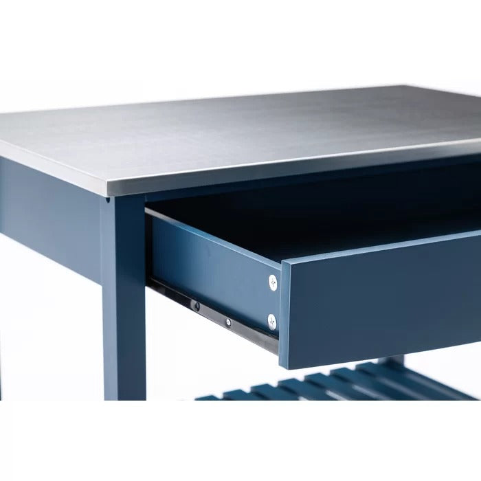 Kitchen Island Table: 30.5'' Wide Rolling Kitchen Cart with Stainless Steel Top